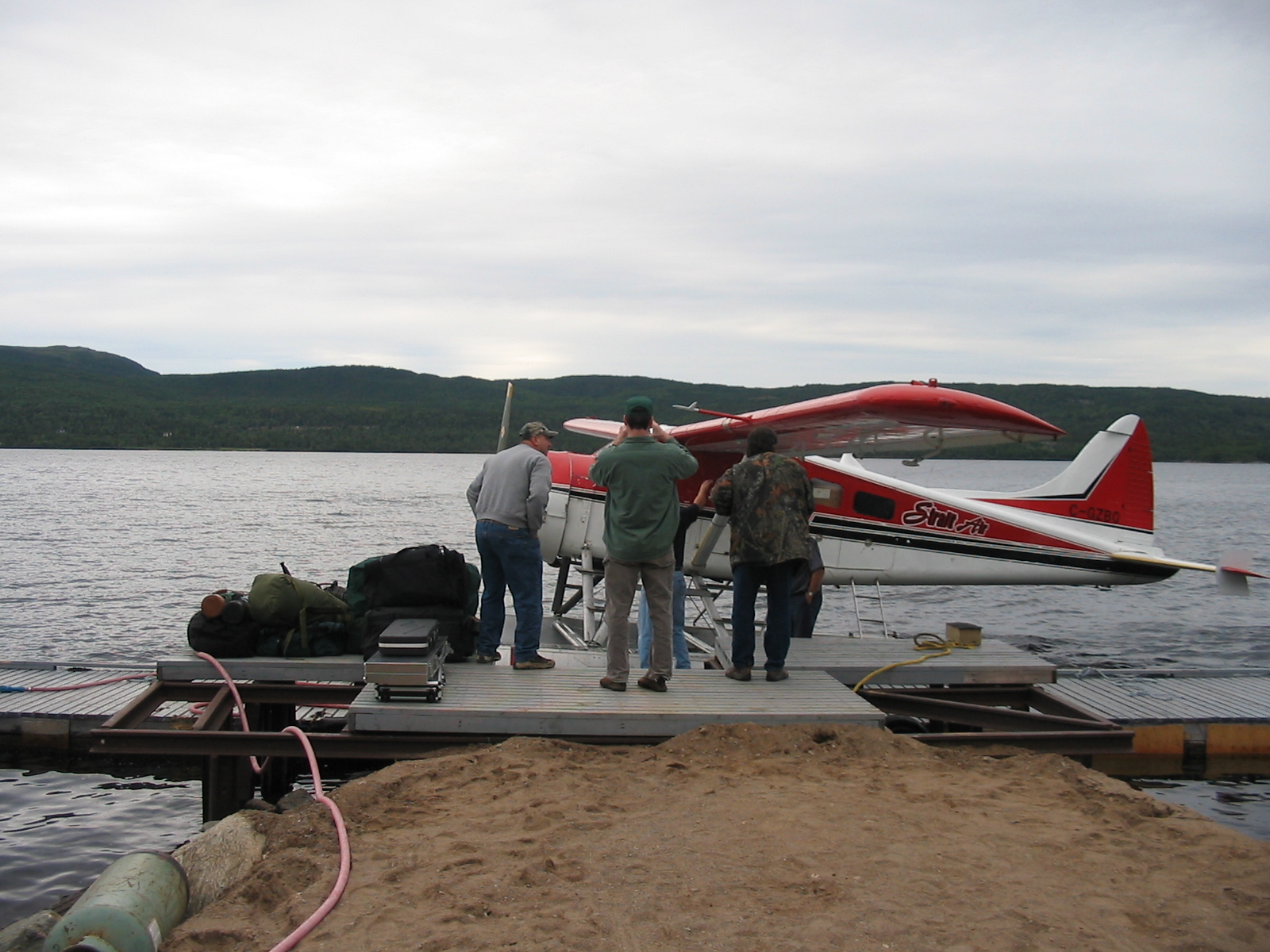 Arriving in camp by plane 